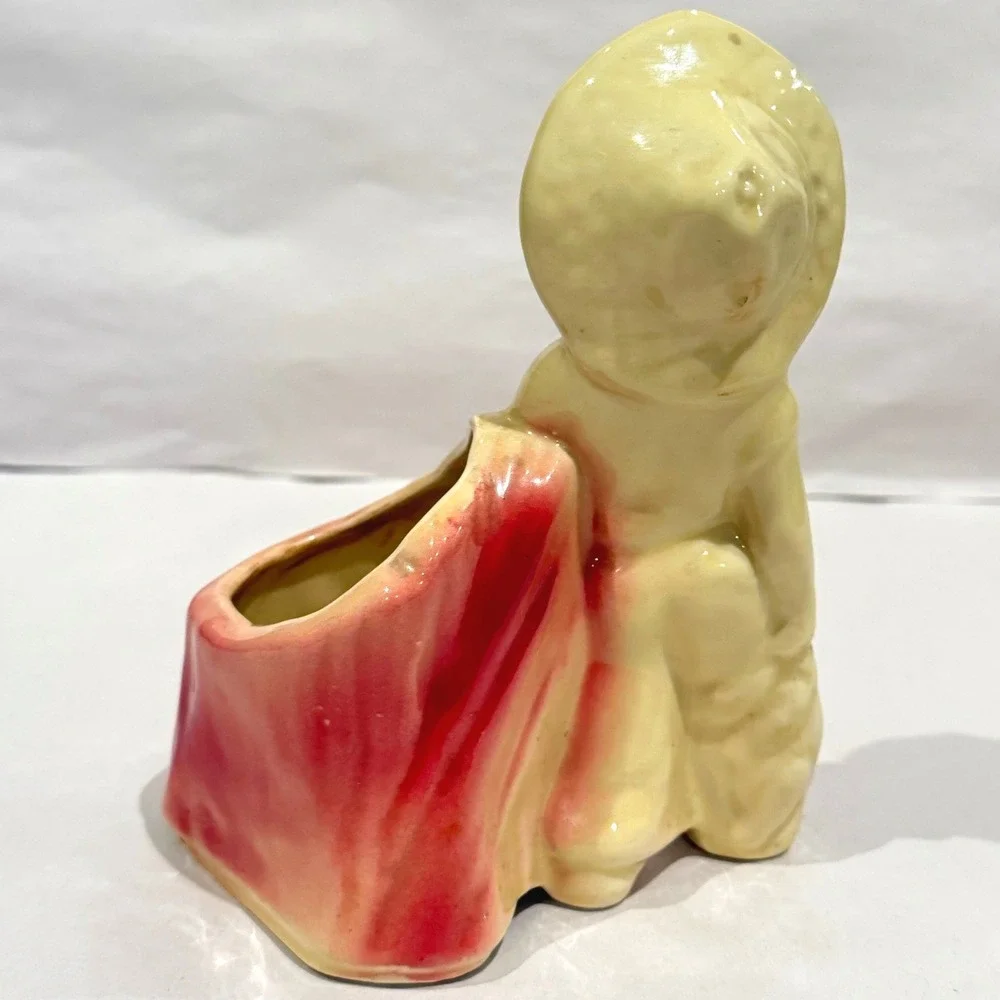 Shawnee Pottery 532 Little Fisher Boy Stump Planter‎ Figural USA 1950s